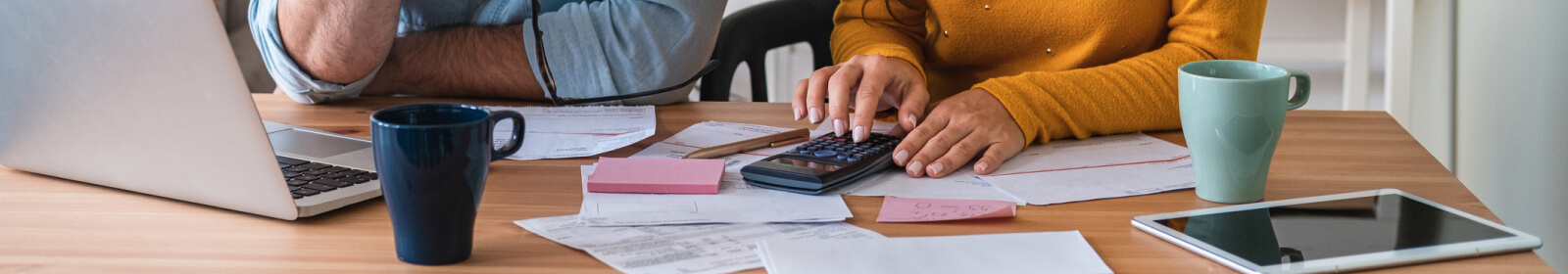 a couple working on their finances